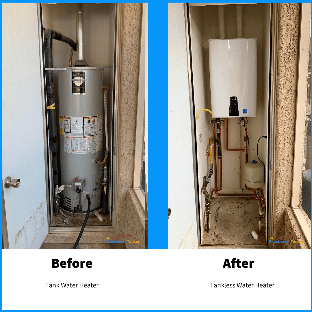 Tankless water heater replacement in Tucson