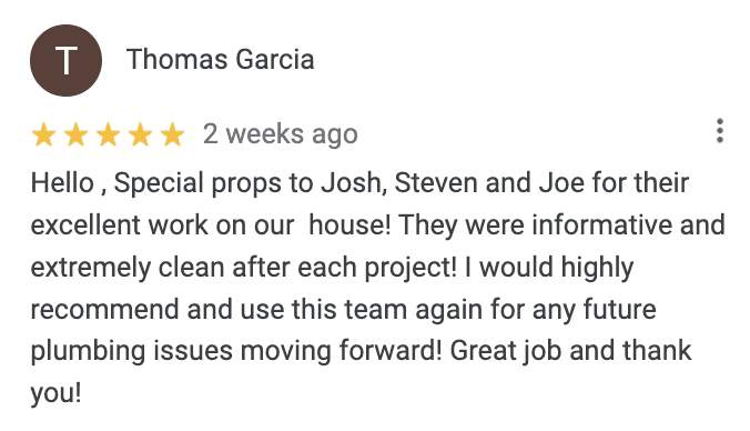 Google Review from Thomas Garcia