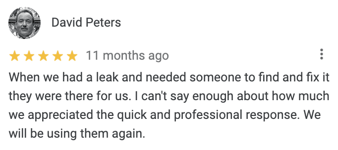 Google Review from David Peters