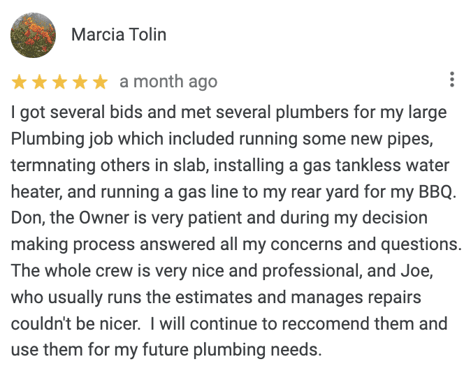 Google Review from Marcia Tolin