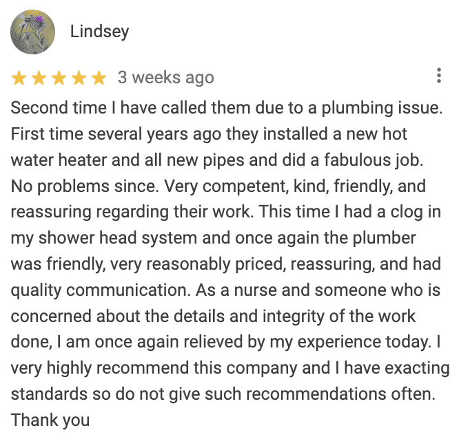 Google Review from Lindsey