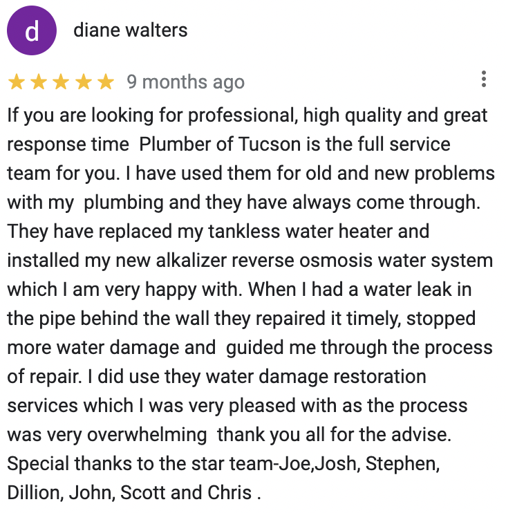 Google Review from diane walters