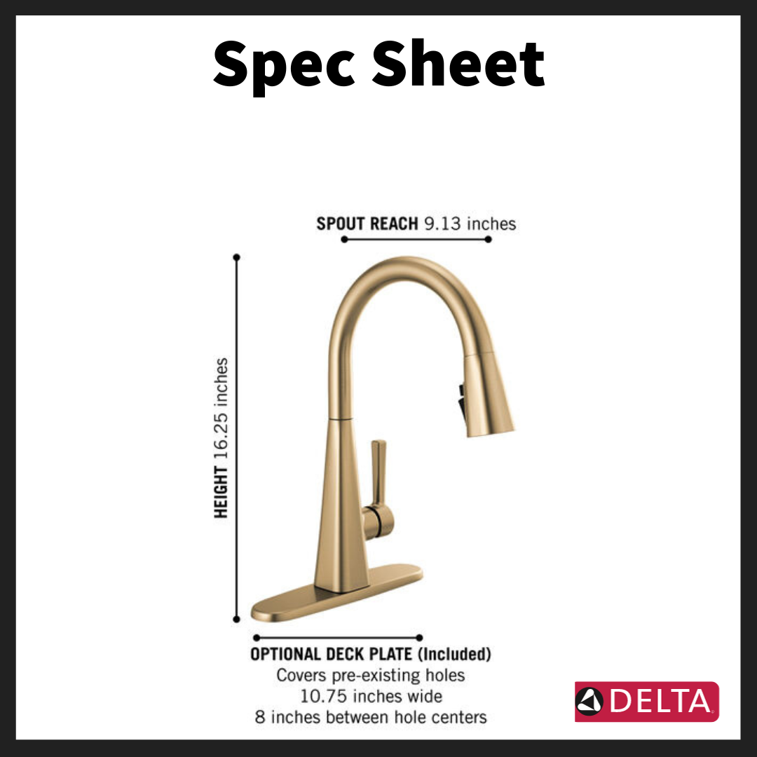 Delta Kitchen Faucet Spec sheet