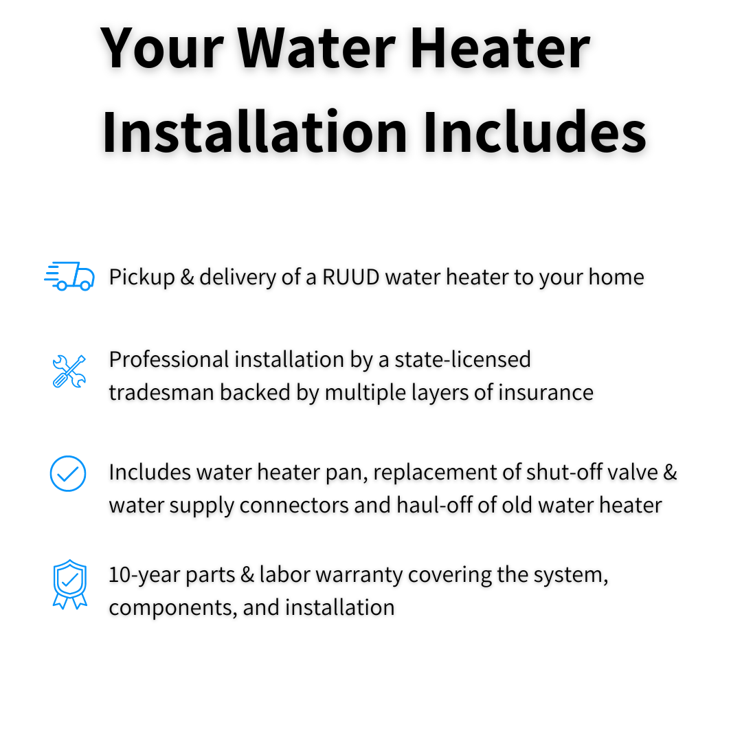 RUUD Electric Water Heater Installation benefits