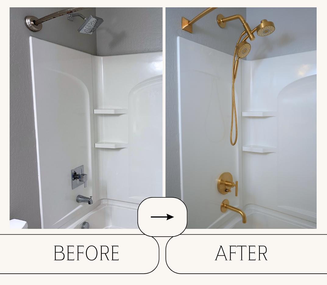 Kohler shower valve before and after